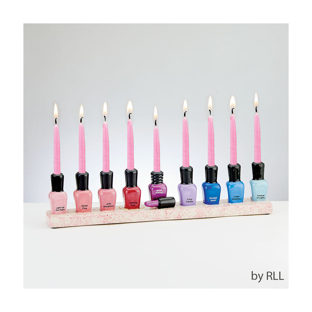 Ceramic Chanukah Menorah, Nail Polish Design