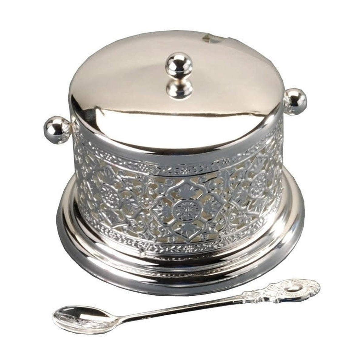Charoset Dish, Silver Plated/Glass 3.5"
