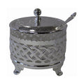 Charoset Dish, Pewter/Glass on Legs