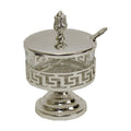 Modern Charoset Dish, Silver/Glass - Stemmed