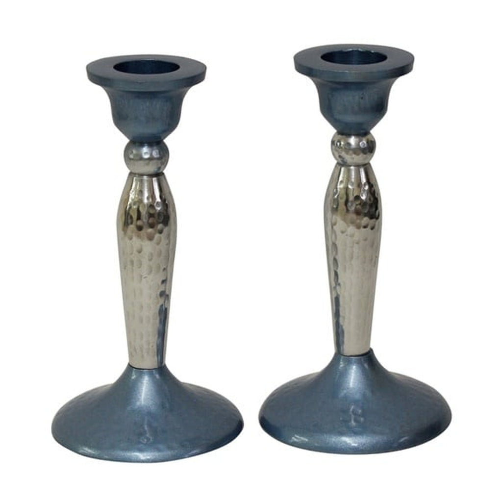 Hammered Candlesticks Set, Blue