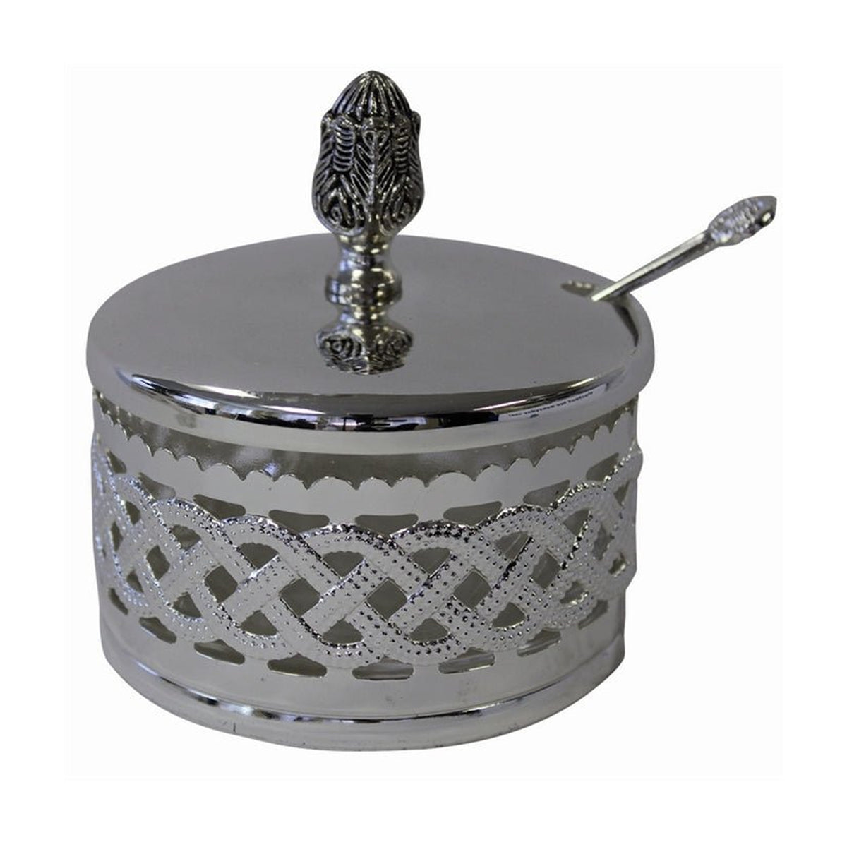 Charoset Dish, Pewter/Glass