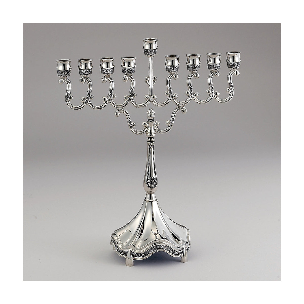 Silver-Tone Menorah, Curlicues