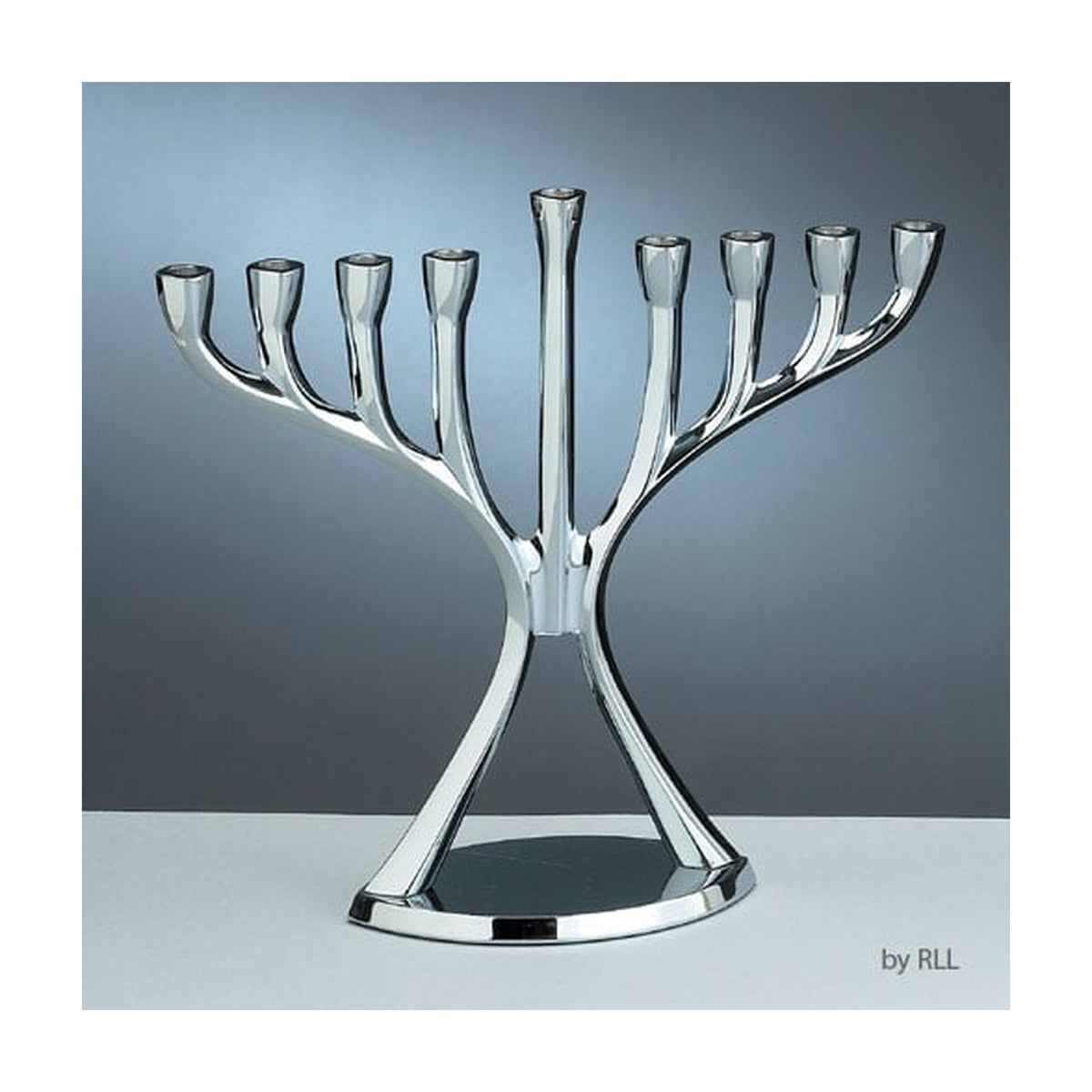 Aluminum Chanukah Menorah, 'Facets of Light' Design