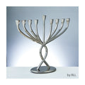 Aluminum Chanukah Menorah, 'Facets of Light' Design