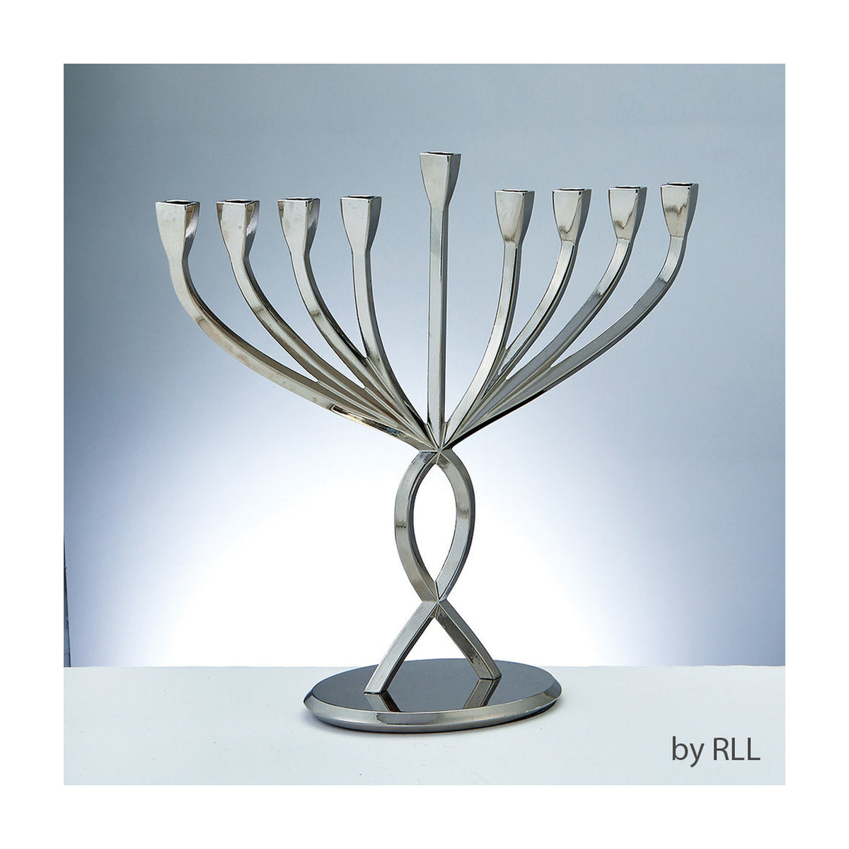 Aluminum Chanukah Menorah, 'Facets of Light' Design