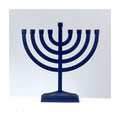 Traditional Hammered Menorah - Navy Matte Finish