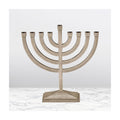 Traditional Menorah, Hammered Aluminum with Pewter Finish, 8½x8½ inches