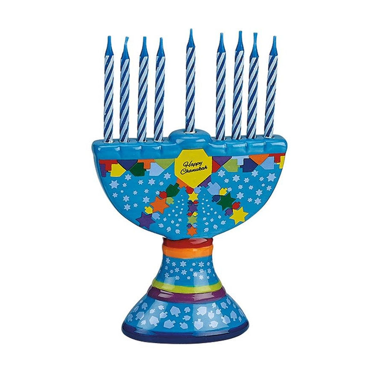 Mini Ceramic Hanukkah Menorah with Birthday Candles