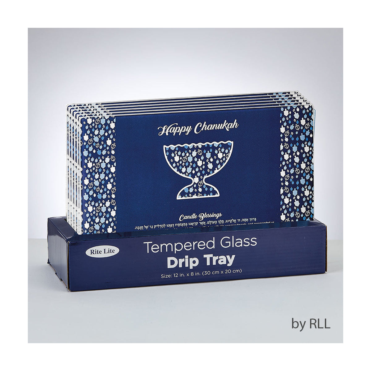 Menorah Drip Tray, Tempered Glass