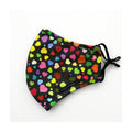 Kids' Size Mask, Multicoloured Hearts