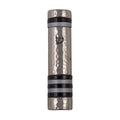 Hammered Aluminum Mezuzah Case, 10cm- Black and Silver Rings