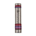 Mezuzah Case, Aluminum, 12cm- Red and Purple Rings
