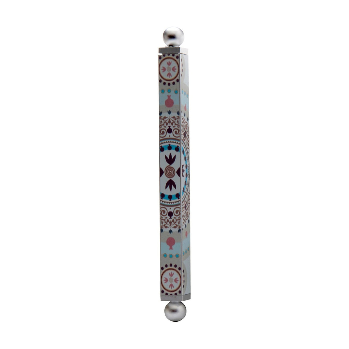 Mezuzah Case, Printed Aluminum- Pomegranate Spiral