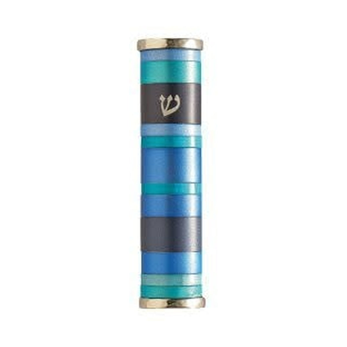 Mezuzah Case, Aluminum, 10cm- Blue Tones