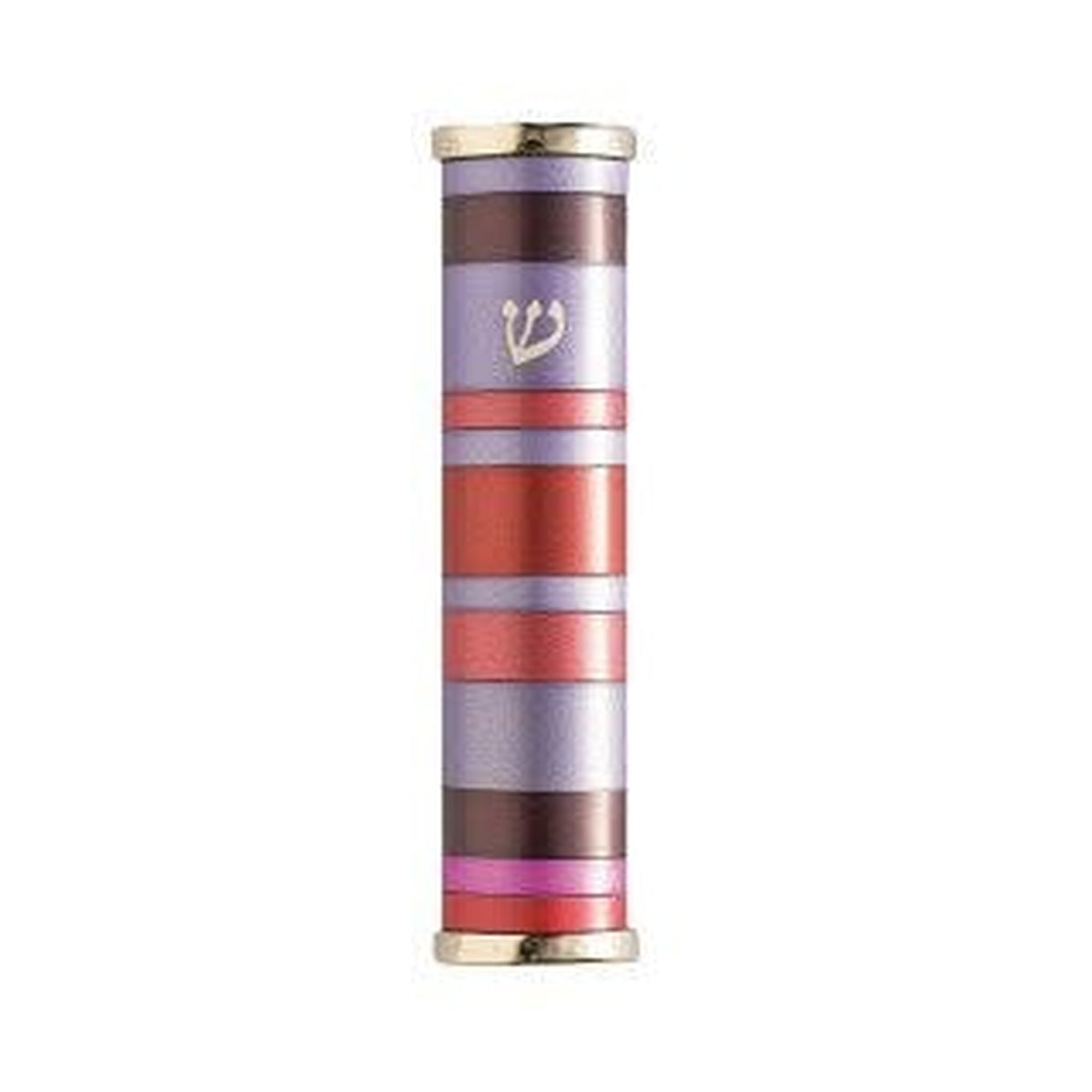 Mezuzah Case, Aluminum, 10cm- Red and Purple