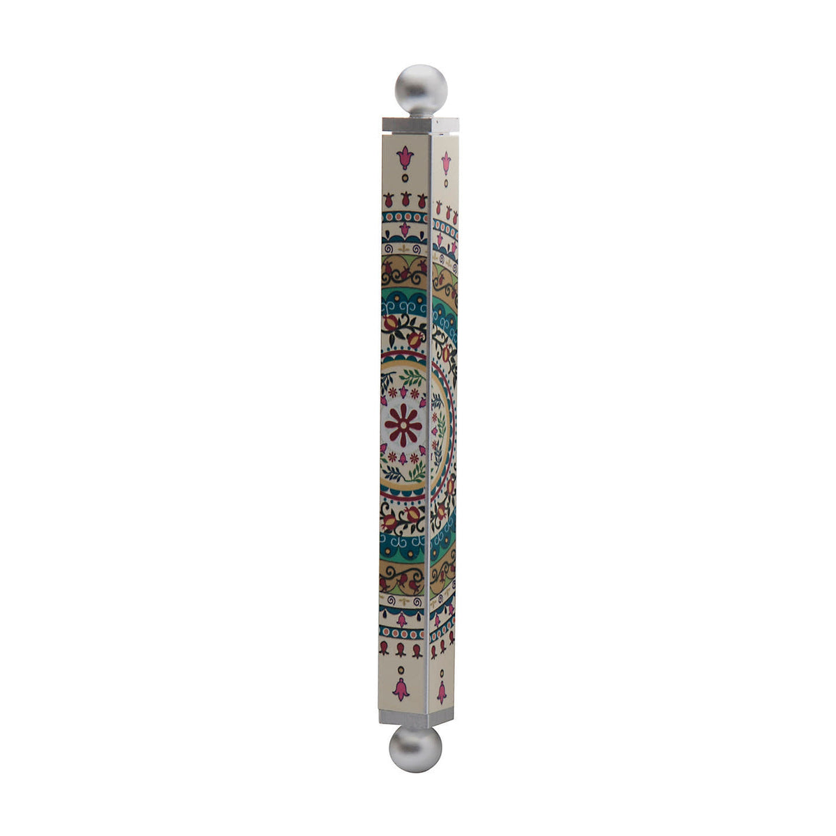 Mezuzah Case, Printed Aluminum- Flower Design
