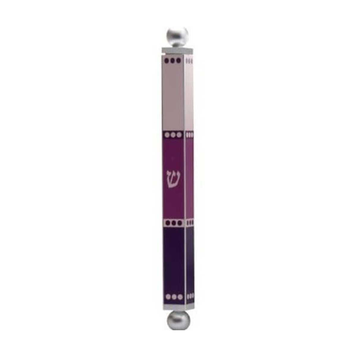 Mezuzah Case, Printed Aluminum- Dotted Pink