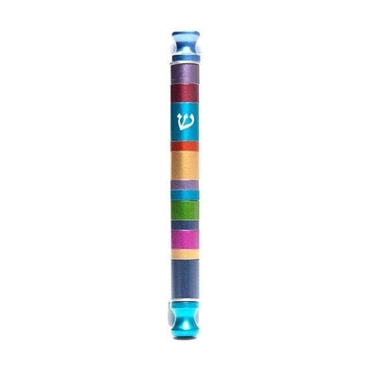Anodized Aluminum Mezuzah Case, 12cm- Emmanuel Coloured Tones