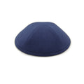 Navy Blue Linen Kippah, 17cm