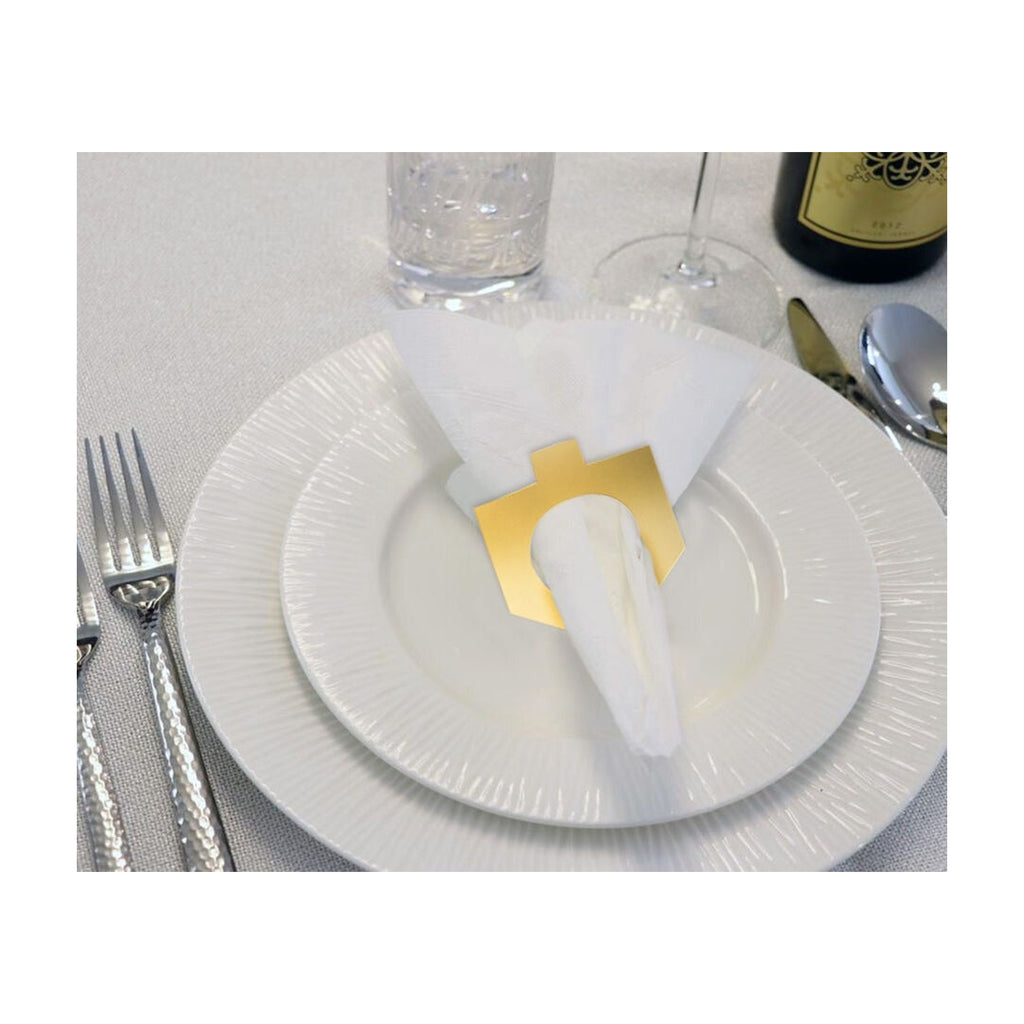 Chanukah Lucite Napkin Rings, Gold Colour, 4-Pack