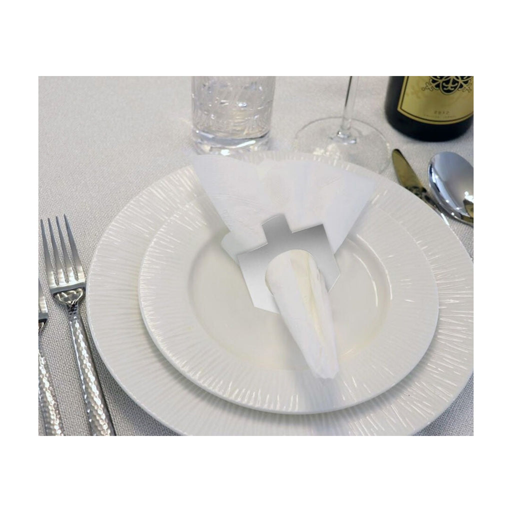 Chanukah Lucite Napkin Rings, Silver Colour, 4-Pack