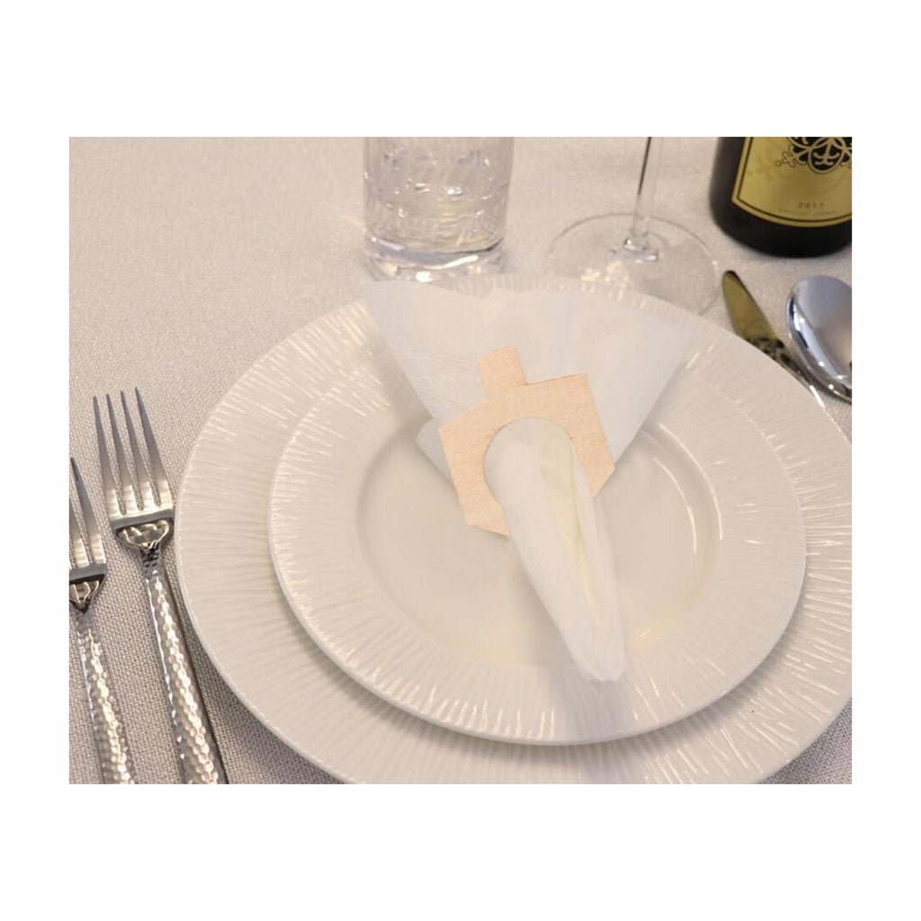 Chanukah Wooden Napkin Rings, 4-Pack