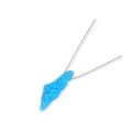Necklace, Opal Israel Map Pendant, Sterling Silver, 17''