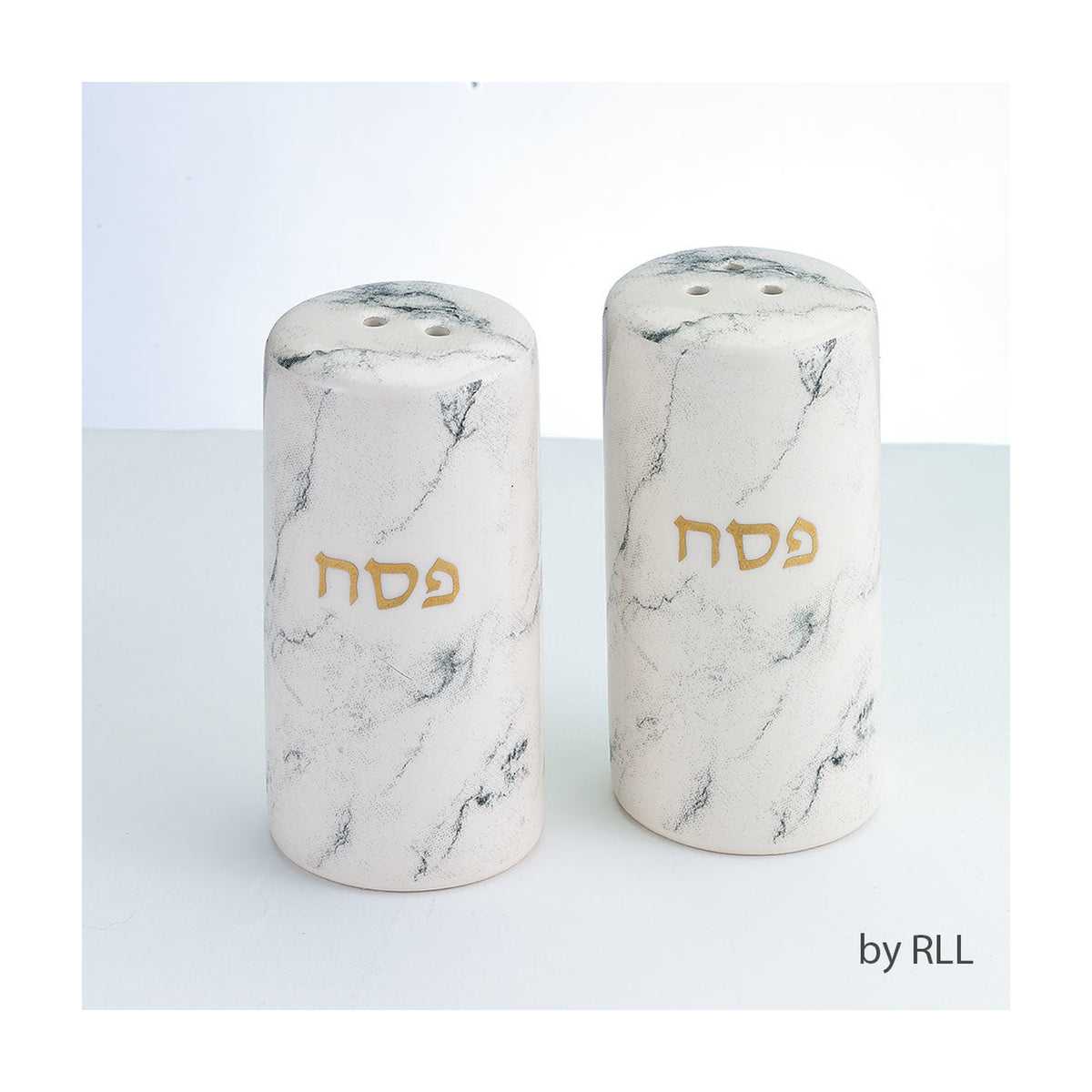 Salt & Pepper Shakers, Gold Accents, Ceramic