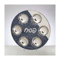Starry Night Ceramic Seder Plate In Navy And Silver
