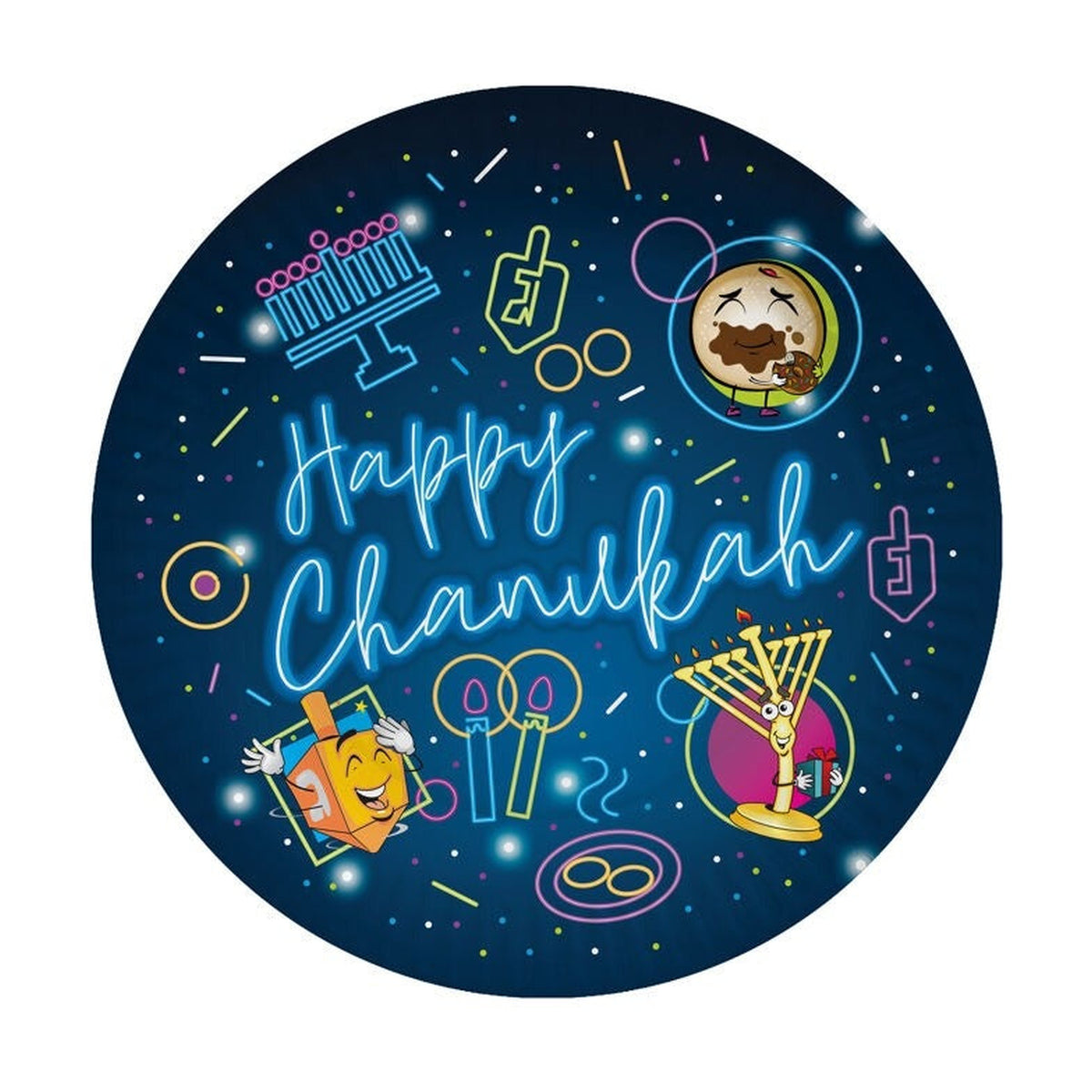 Chanukah 9 Inch Paper Plate, 10-Pack