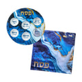 Glass Seder Plate, ''Blue Marble'' Design, 12 inch, with Matching Matzah Cover
