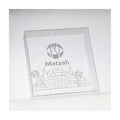 Matzah Tray, Clear with Glitter, 8-inch Square