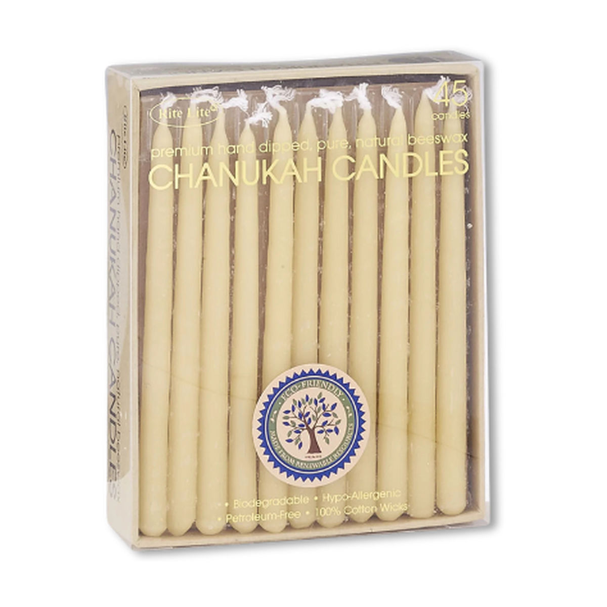 Premium Beeswax Chanukah Candles White