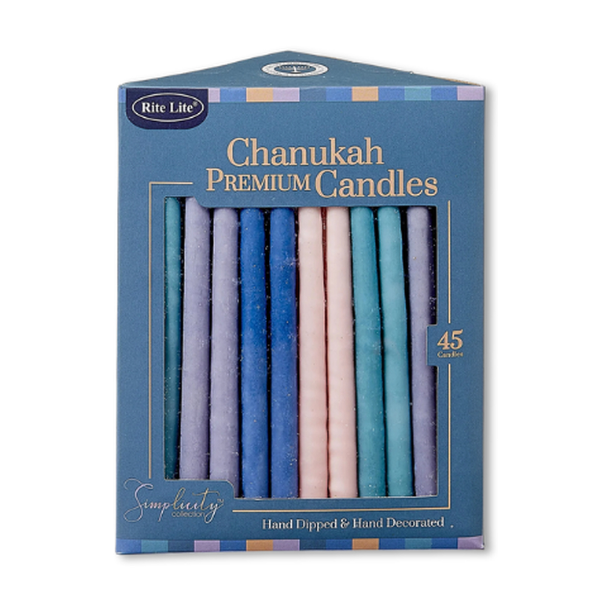 Premium Chanukah Candles, 45pcs Pastel
