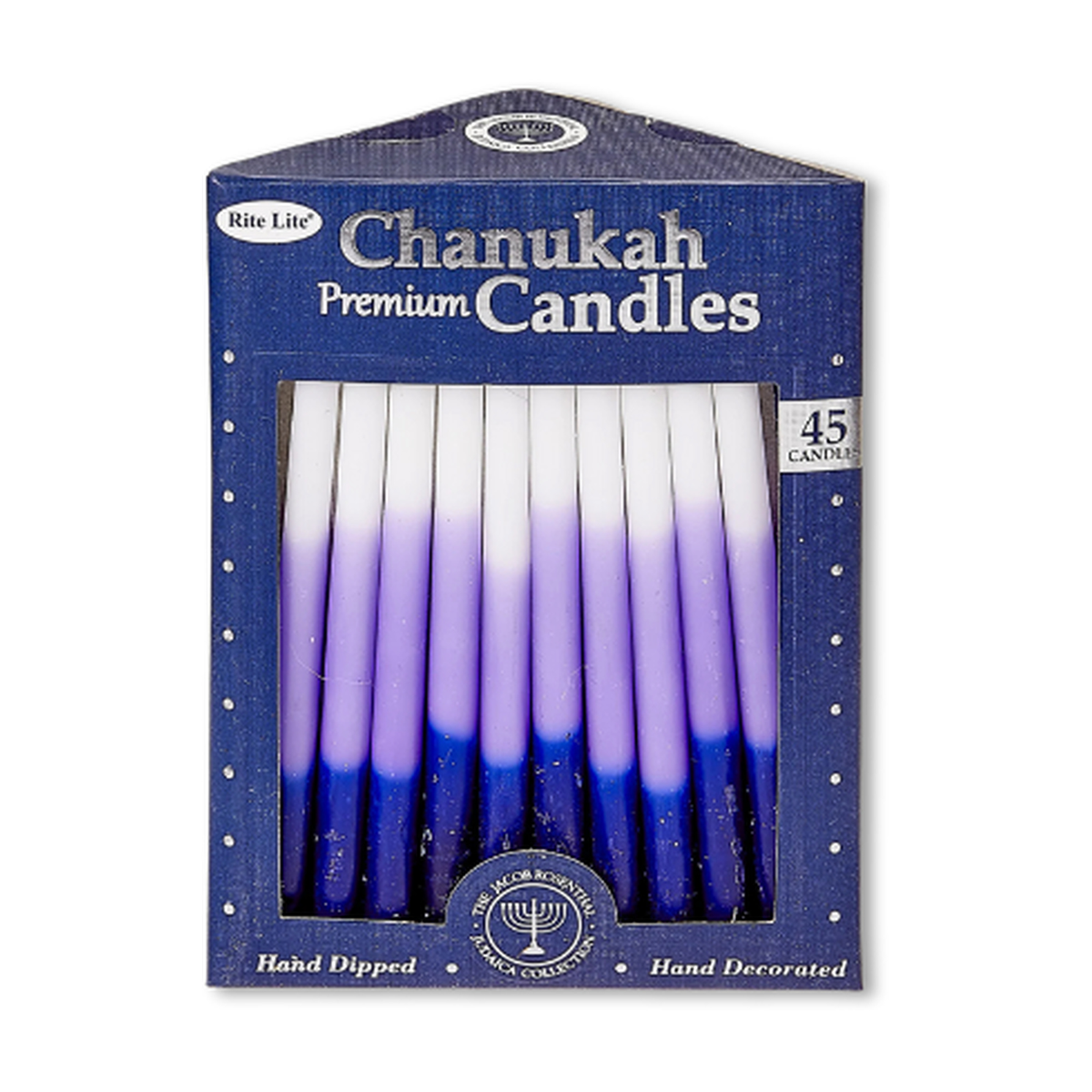 Premium Chanukah Candles, Blue, Purple & White