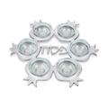 Pomegranate Seder Plate with Glass Liners - Silver