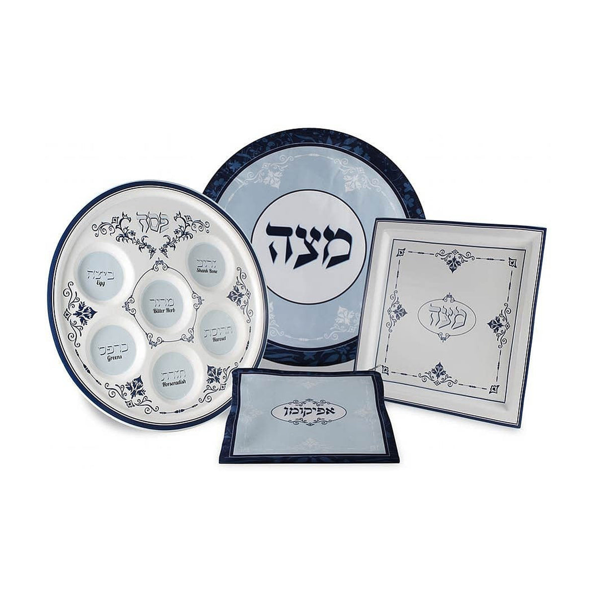 4-Piece Pesach Set, Ceramic and Silk