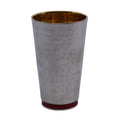 Kiddush Cup Nickel Hammered with Red Ring