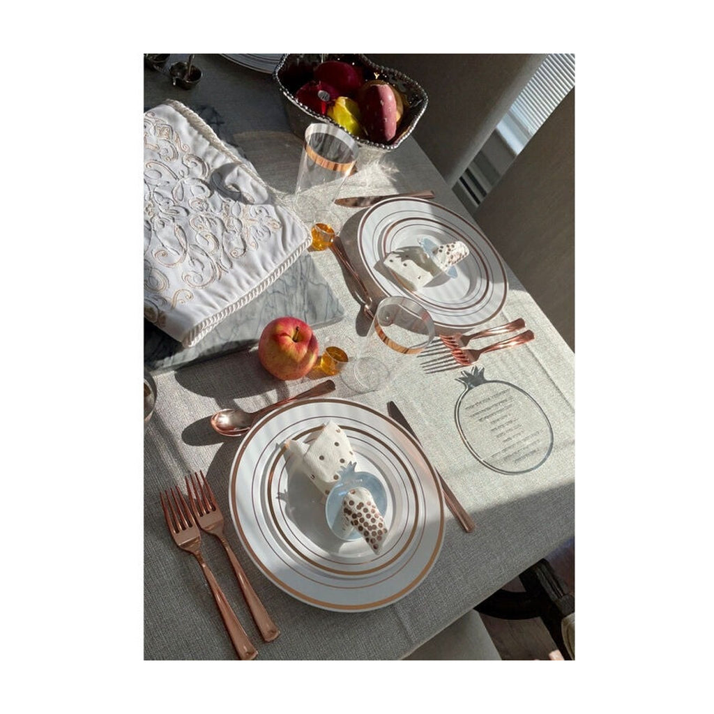 Rosh Hashanah Simanim Card, Lucite with Silver