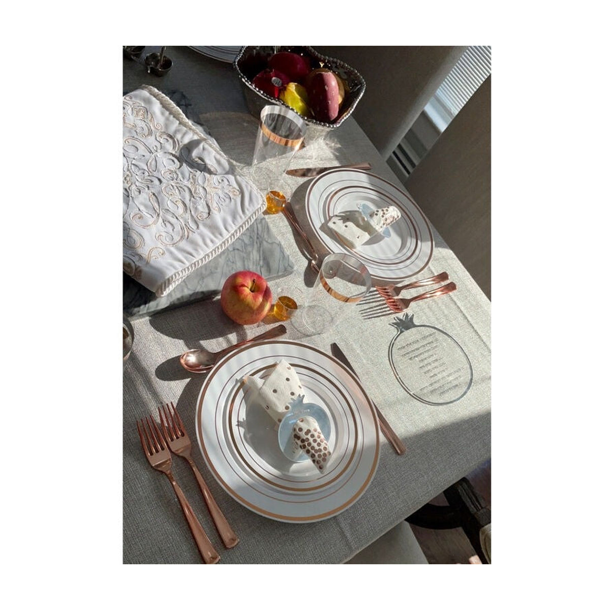 Rosh Hashanah Simanim Card, Lucite with Silver