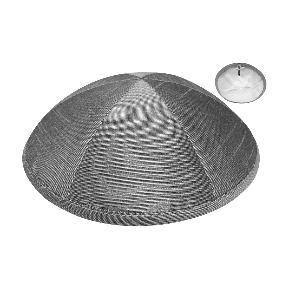 Grey Raw Silk Kippah