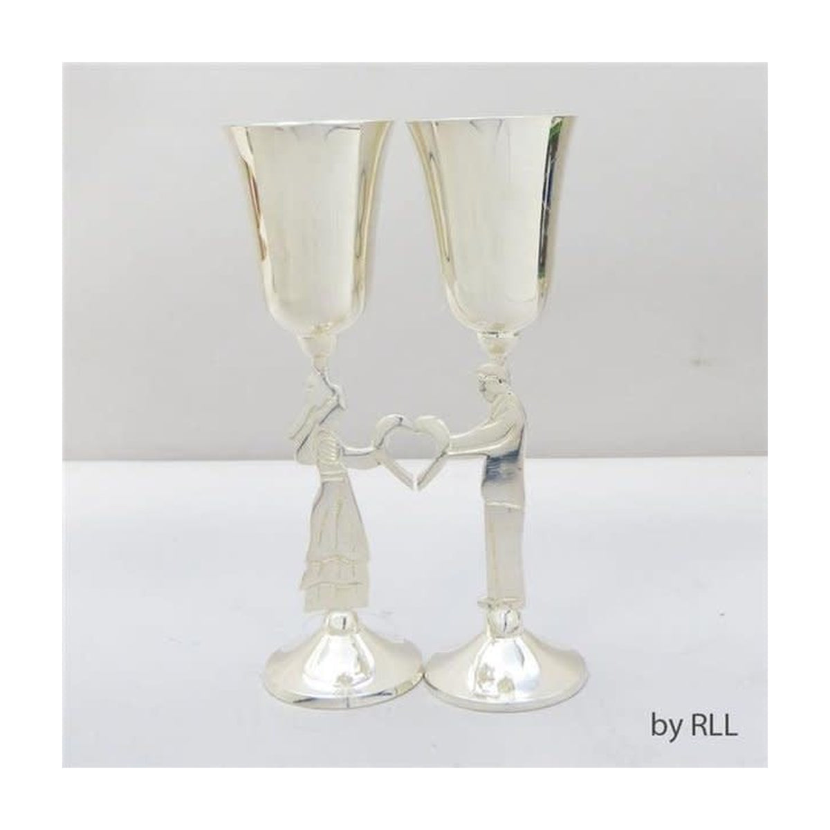 Silver Plated Bride & Groom Kiddush Cup Set