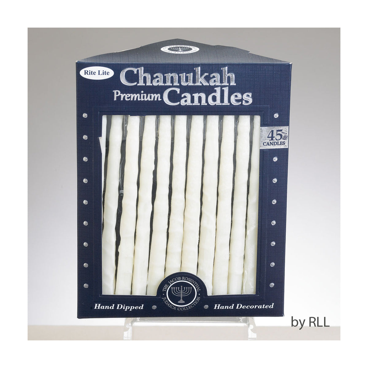 Premium Chanukah Candles - Frosted White on White