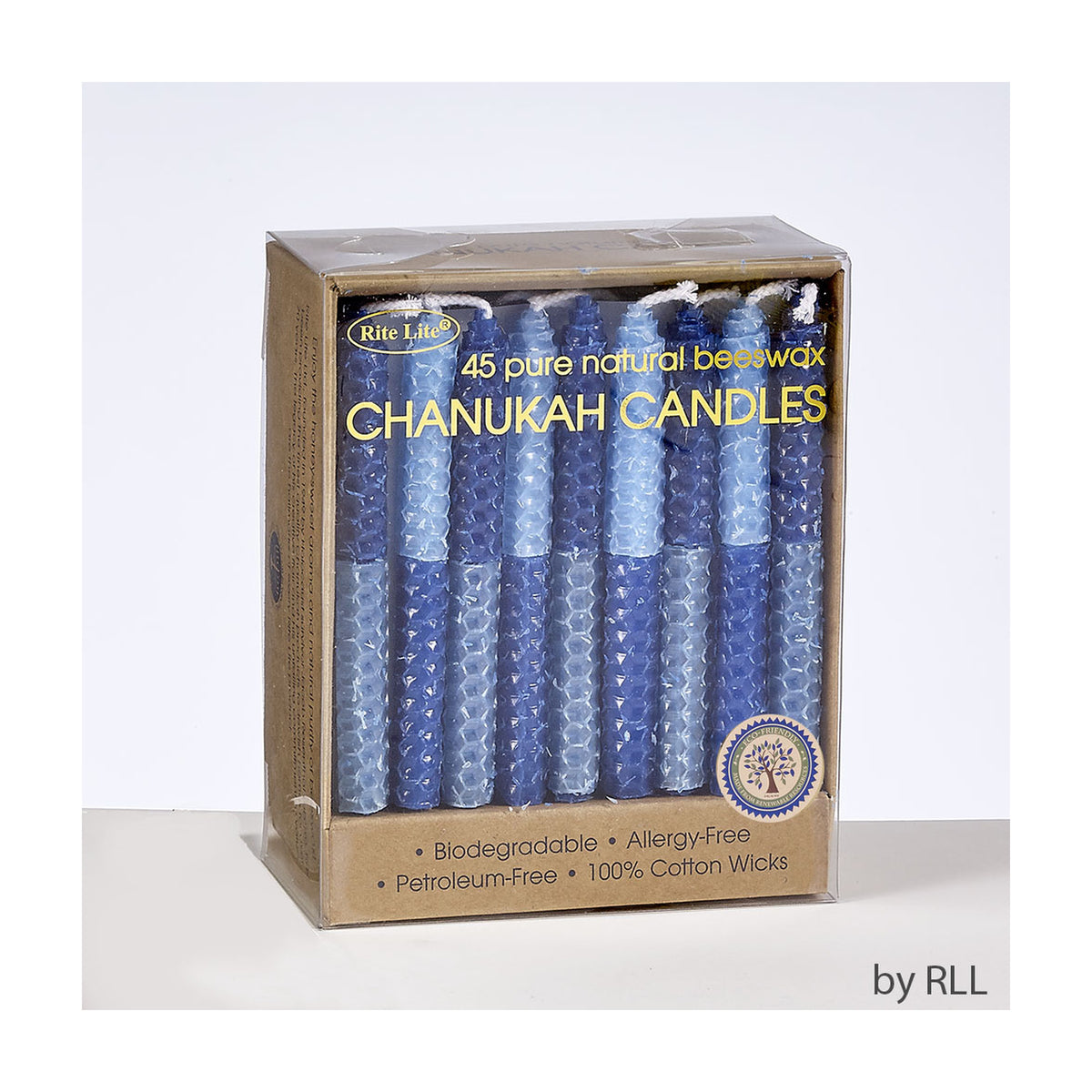 Chanukah Candles - Blue 2 Tone Honeycomb Beeswax