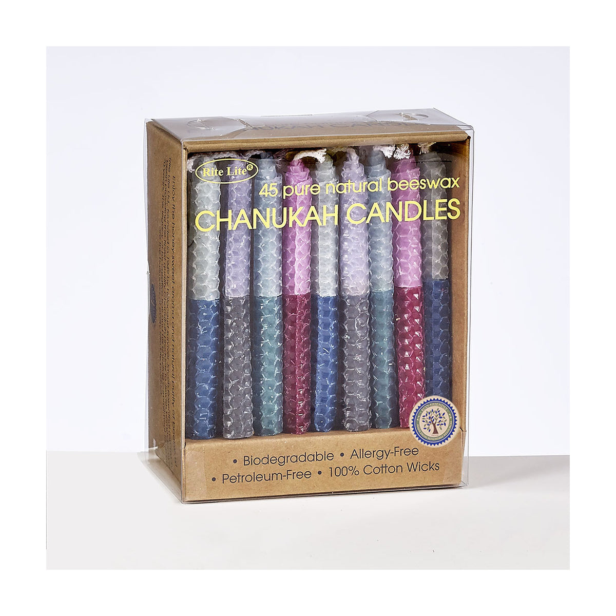 Chanukah Candles - Multi Colors 2 Tone Honeycomb Beeswax