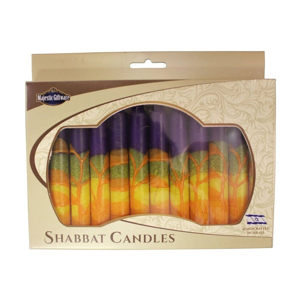 Safed Shabbat Candle - Harmony Purple - 5.5"
