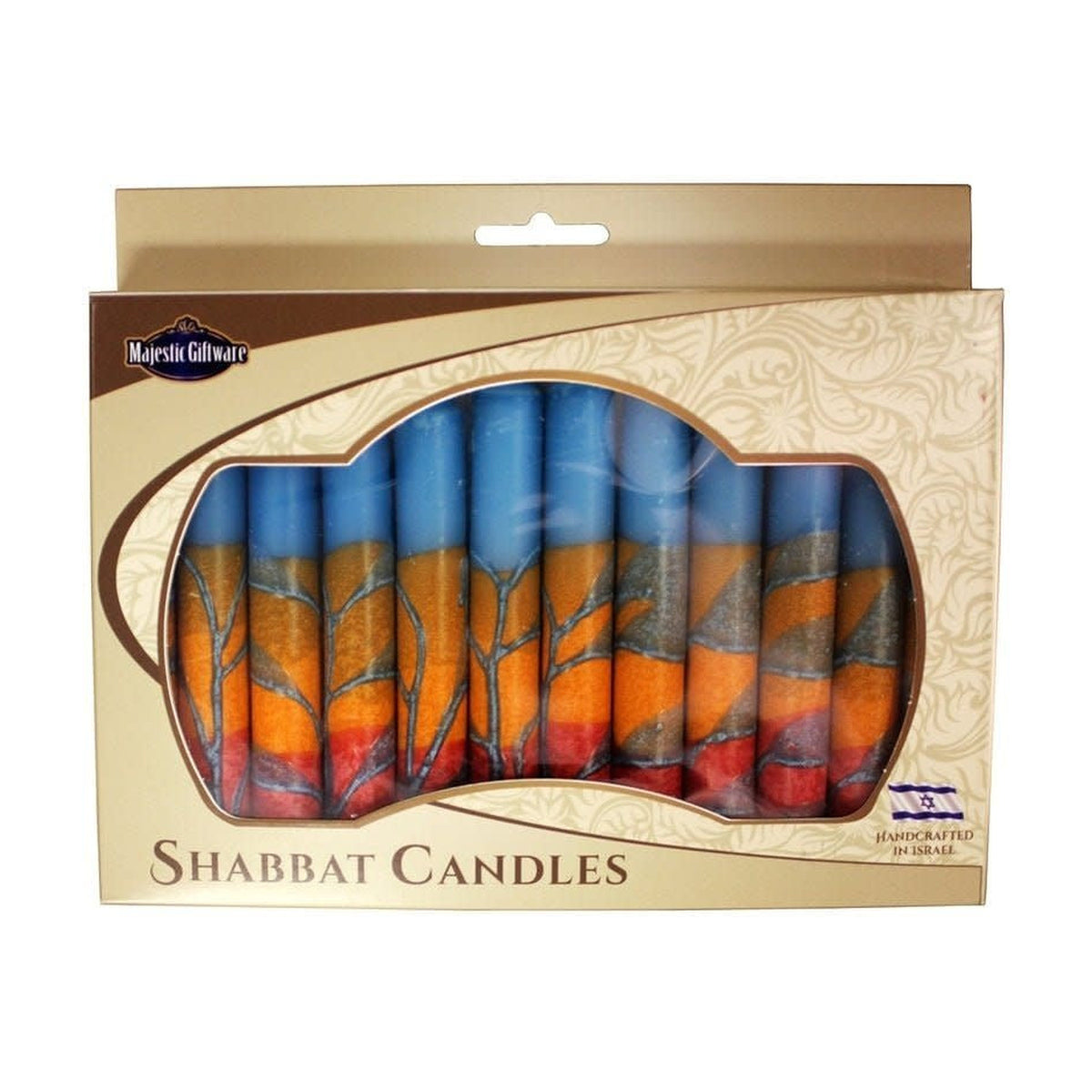Safed Shabbat Candle - Harmony Turquoise - 5.5"