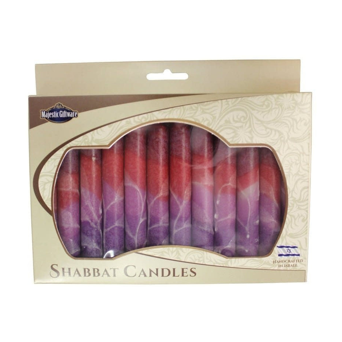 Safed Shabbat Candle - Fantasy Maroon - 5.5"