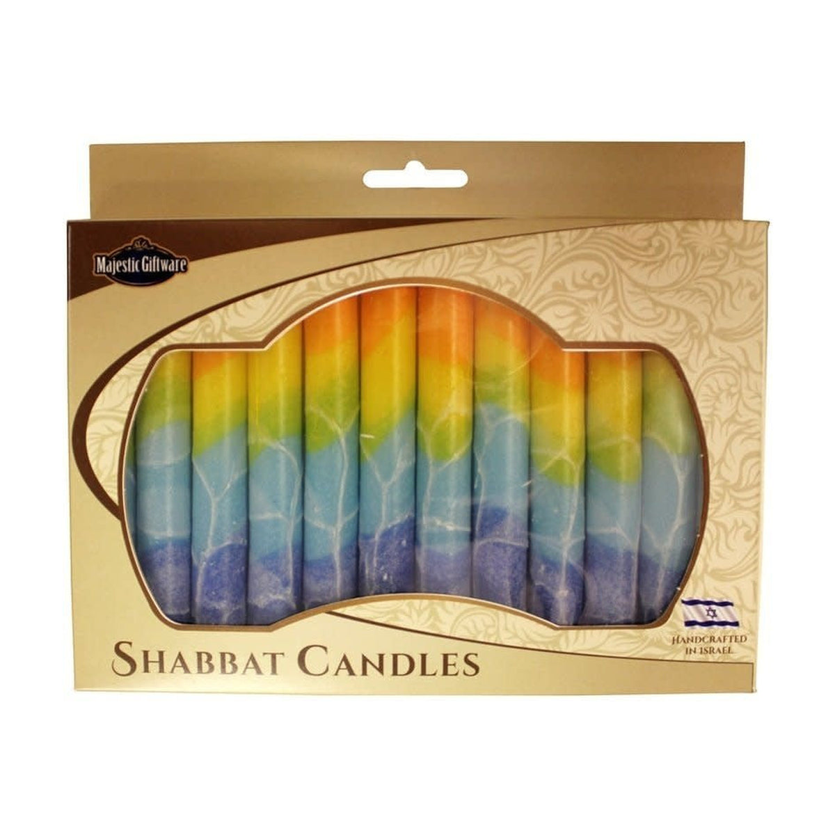 Safed Shabbat Candle - Fantasy Orange - 5.5"